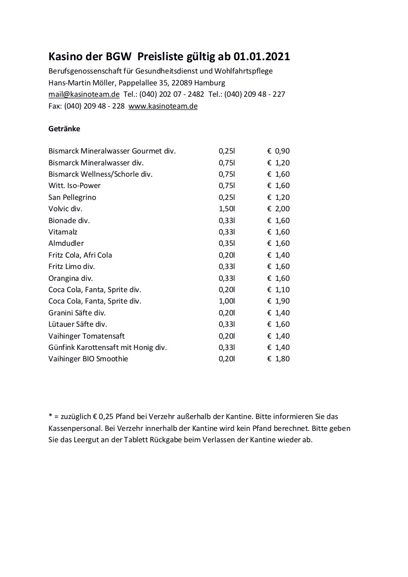 Preisliste